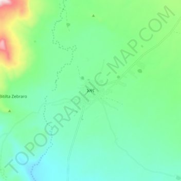 Mapa topográfico Azena, altitude, relevo