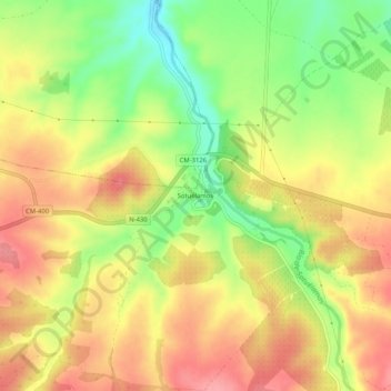 Mapa topográfico Sotuélamos, altitude, relevo