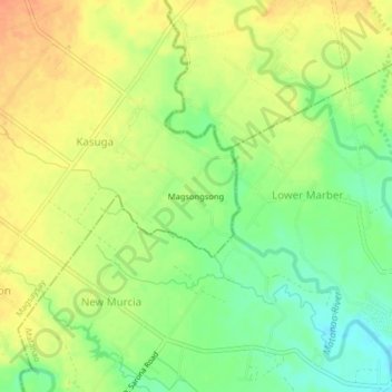 Mapa topográfico Magsongsong, altitude, relevo