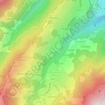 Mapa topográfico Le Villaret, altitude, relevo