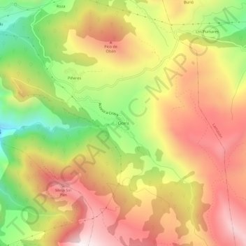 Mapa topográfico Cicera, altitude, relevo