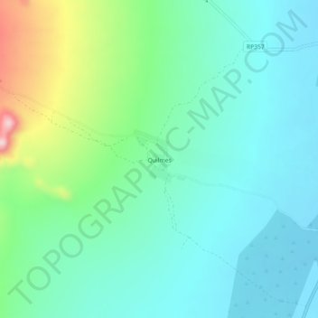 Mapa topográfico Quilmes, altitude, relevo