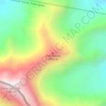 Mapa topográfico Pico Bonito, altitude, relevo