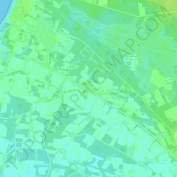 Mapa topográfico Vesterø Mejeriby, altitude, relevo