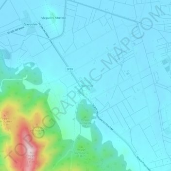 Mapa topográfico Alberese, altitude, relevo