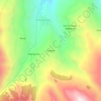 Mapa topográfico Shagllay, altitude, relevo