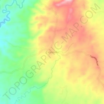Mapa topográfico Ceboleda, altitude, relevo