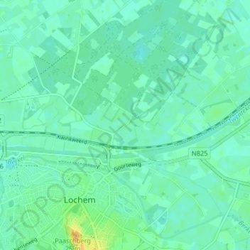 Mapa topográfico Ampsen, altitude, relevo