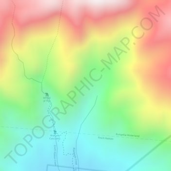 Mapa topográfico Finch Hatton Gorge, altitude, relevo