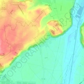 Mapa topográfico Satolas, altitude, relevo