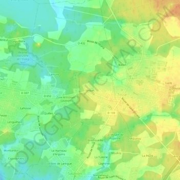 Mapa topográfico Jisquet, altitude, relevo