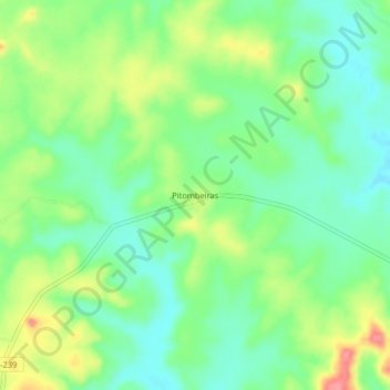 Mapa topográfico Pitombeiras, altitude, relevo