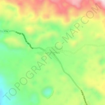 Mapa topográfico Las Palmas, altitude, relevo