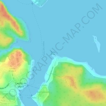 Mapa topográfico Punta Milpa, altitude, relevo