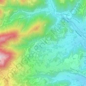 Mapa topográfico Campotamaso, altitude, relevo