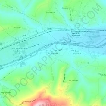 Mapa topográfico Casemolino, altitude, relevo