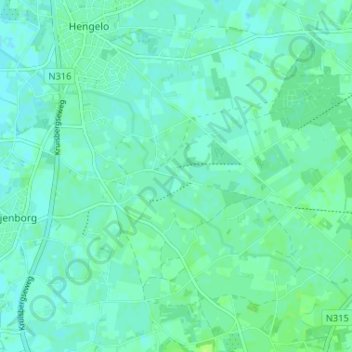 Mapa topográfico Dunsborg, altitude, relevo