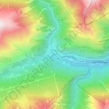 Mapa topográfico Fabian, altitude, relevo