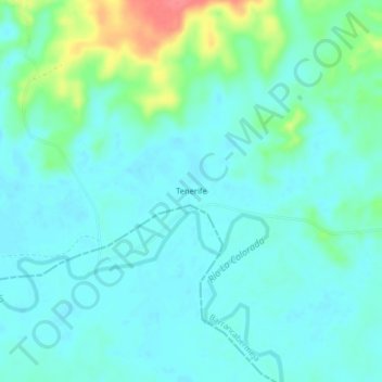 Mapa topográfico Tenerife, altitude, relevo