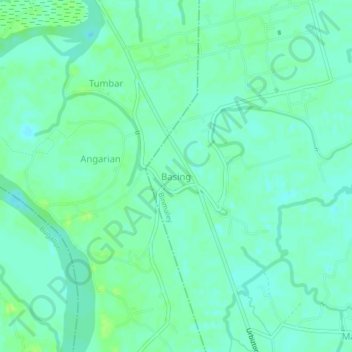 Mapa topográfico Basing, altitude, relevo