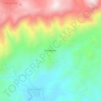 Mapa topográfico Palo Blanco, altitude, relevo