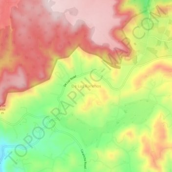 Mapa topográfico De Luz Ranchos, altitude, relevo