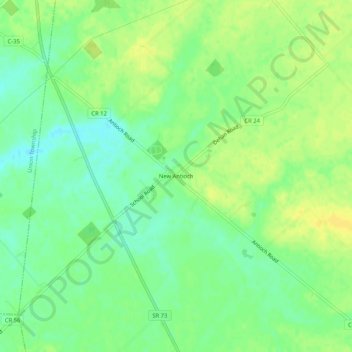 Mapa topográfico New Antioch, altitude, relevo