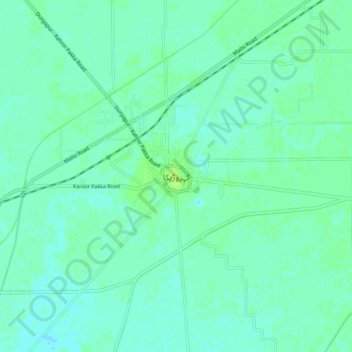 Mapa topográfico Kahror Pacca, altitude, relevo