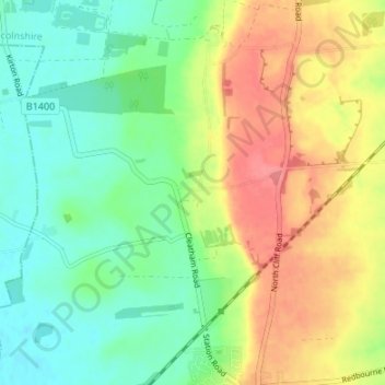 Mapa topográfico Cleatham, altitude, relevo