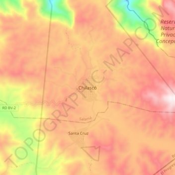 Mapa topográfico Chilascó, altitude, relevo
