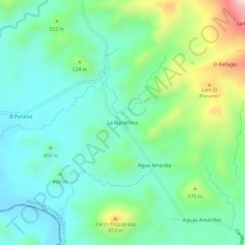 Mapa topográfico La Marañosa, altitude, relevo