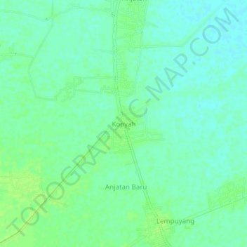 Mapa topográfico Kopyah, altitude, relevo