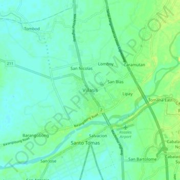 Mapa topográfico Villasis, altitude, relevo