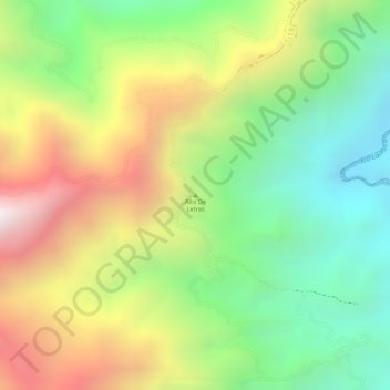 Mapa topográfico Alto De Letras, altitude, relevo