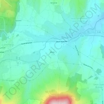 Mapa topográfico Moras, altitude, relevo