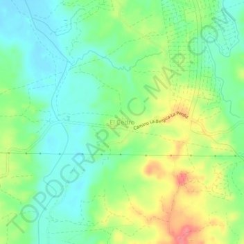 Mapa topográfico El Cedro, altitude, relevo