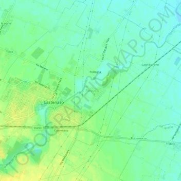 Mapa topográfico Fiesso, altitude, relevo