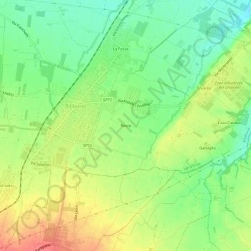 Mapa topográfico Razza, altitude, relevo