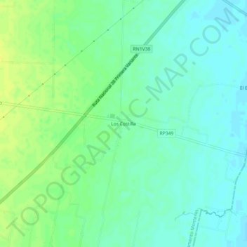 Mapa topográfico Los Costilla, altitude, relevo