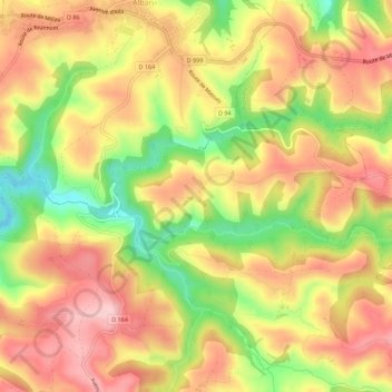 Mapa topográfico Margou, altitude, relevo
