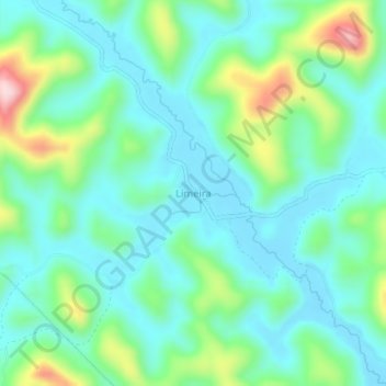 Mapa topográfico Limeira, altitude, relevo