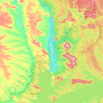 Mapa topográfico Бурнина, altitude, relevo