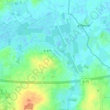 Mapa topográfico L'Angle, altitude, relevo