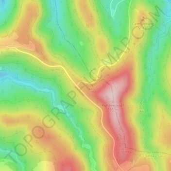 Mapa topográfico Borne Saint-Martin, altitude, relevo