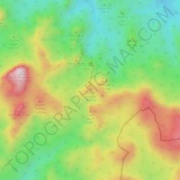 Mapa topográfico Grand High Tops, altitude, relevo