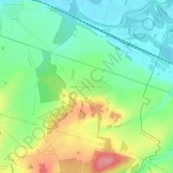 Mapa topográfico La Brosse-Montceaux, altitude, relevo