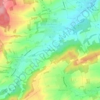 Mapa topográfico Schleiffmuehle, altitude, relevo