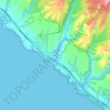 Mapa topográfico Davenport, altitude, relevo
