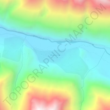 Mapa topográfico Shimshal, altitude, relevo