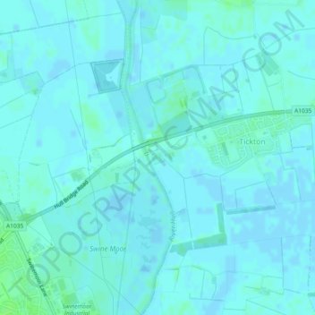 Mapa topográfico Hull Bridge, altitude, relevo